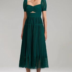 Self-Portrait Green Midi Dress